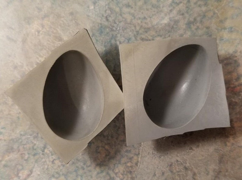 2 EASTER EGG Cream Cheese Mint Molds for Church Service Vintage Rubber
