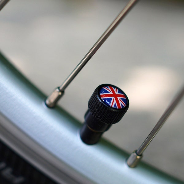 Union Jack-Ventilkappen (2) für Brompton-Fahrräder