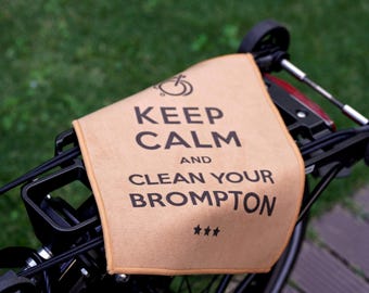 Toalla de limpieza para bicicletas Brompton KEEP CALM (individual o paquete de 2)