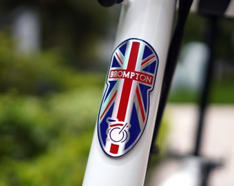 Brompton Union Jack metalen embleem op de voorste stuurpen