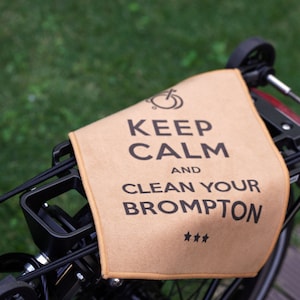 KEEP CALM soft-touch suede cleaning cloth towel for Brompton