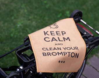 Asciugamano per la pulizia della pelle scamosciata KEEP CALM - Panno morbido al tatto per la cura della bici Brompton