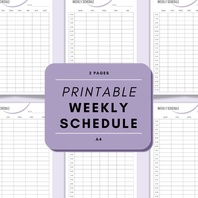 Printable Weekly Schedule / Printable Weekly Planner PDF - Etsy