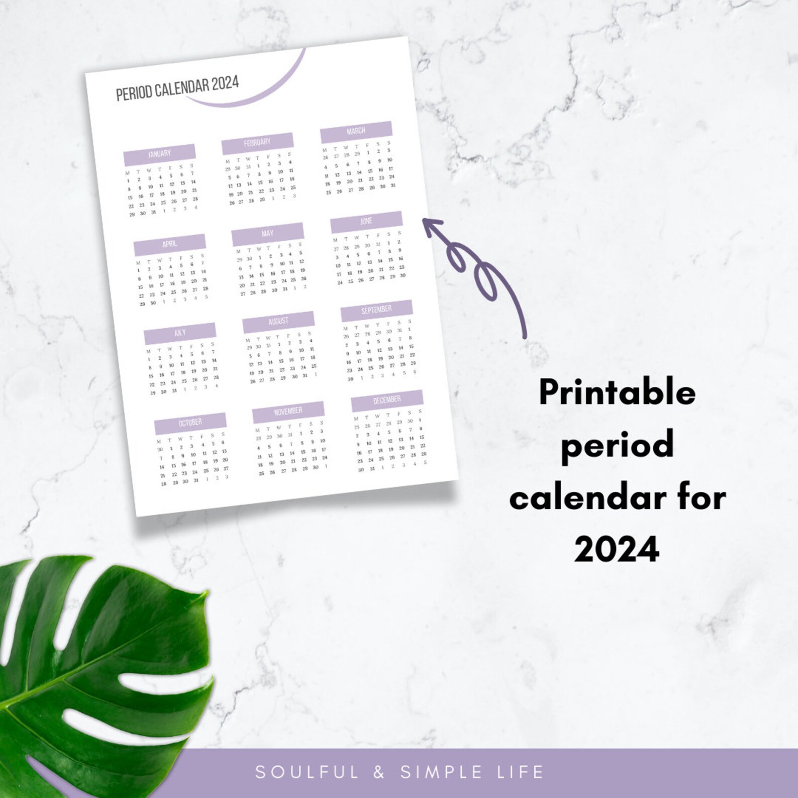Printable Period Calendar 2024 / Printable Period Tracker 2024 Etsy