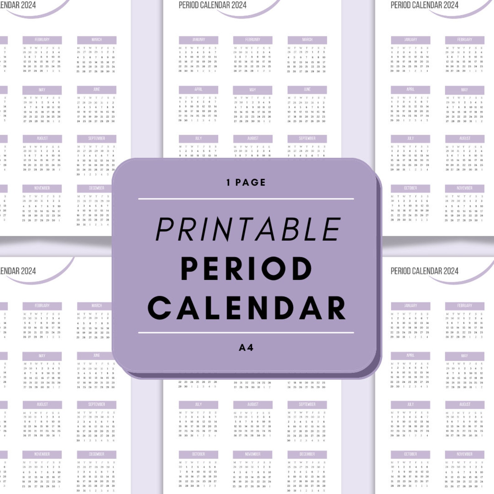 Printable Period Calendar 2024 / Printable Period Tracker 2024 Etsy