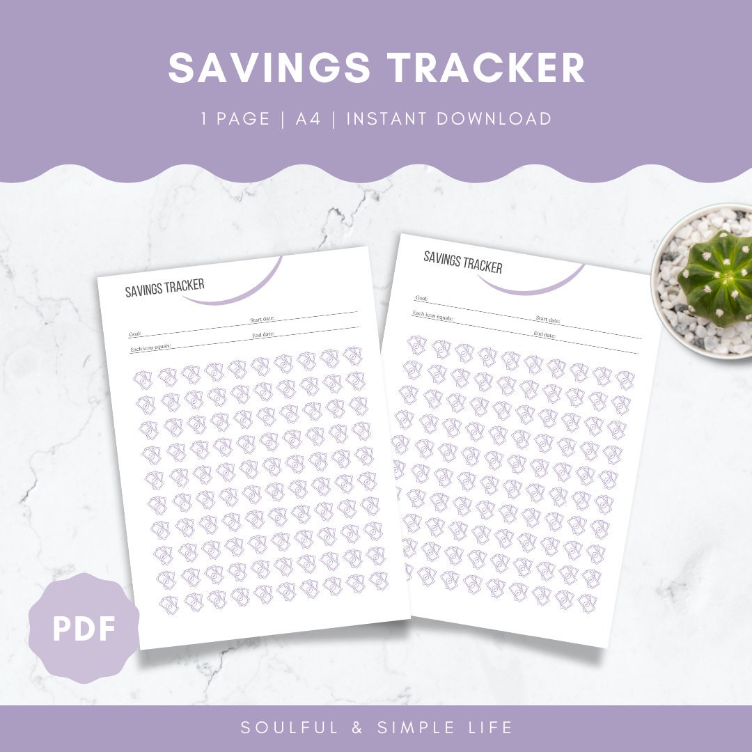 Money Savings Tracker Printable, Saving Challenge, Saving Tracker ...