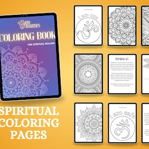 Spiritual Healing Coloring Pages: Mandalas, Chakras, Spirit Animals (PDF Download)