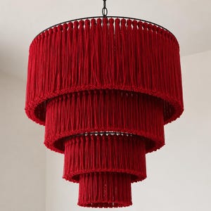 Boho Chandelier, Luxury Chandelier, Tassel Pendant Light, Statement Chandelier, Designer Ceiling Light, Tiered Pendant Lamp