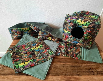 Ensemble de 6 hamacs TMNT pour petits animaux (planeur en sucre/rat/hamster)