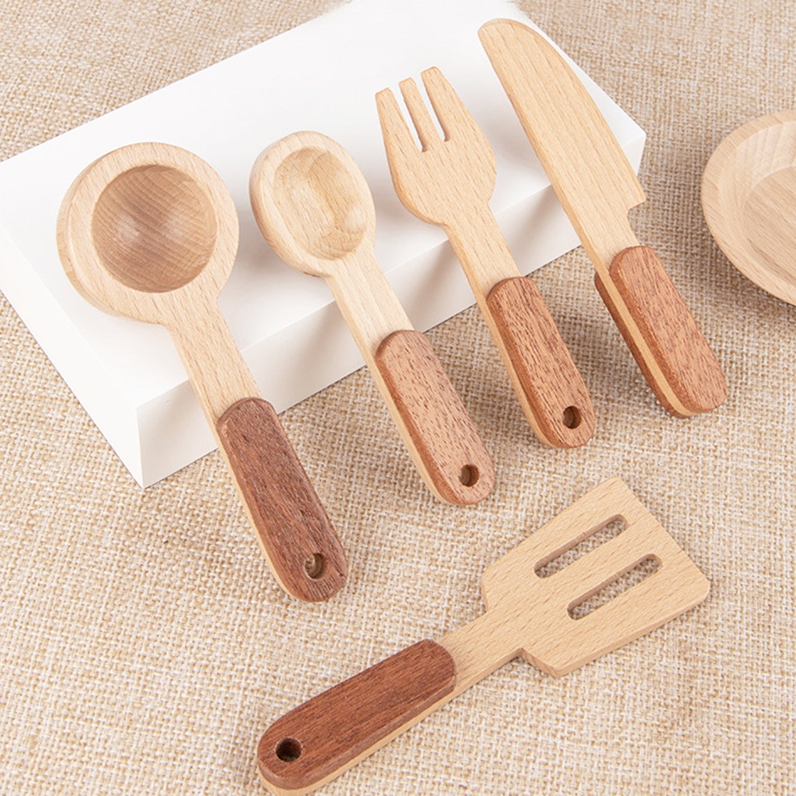 15pcs Wooden Kitchen Toy Set Wooden Play Set Cookware Plates Etsy