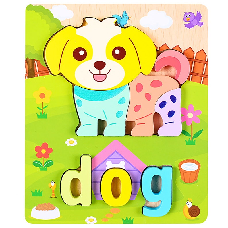 Wooden Animal Puzzle for Toddlers Baby Puzzle Montessori Etsy