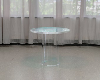 Acrylic Round End Table Coffee Table Modern Design, Round Sofa Side Table For Living room