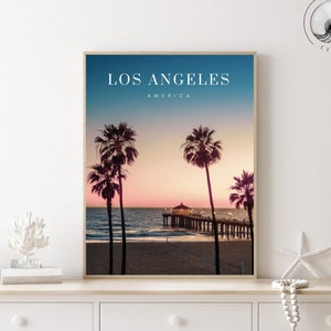 Los Angeles Print, LA digital Print, Los Angeles Palmtrees poster, LA california wall art print, Los Angeles art gift, California Gift, USA