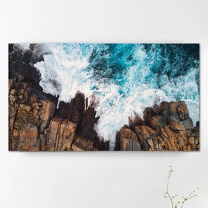 Waves Rocks Western Australia Ocean Print, Aerial Ocean Waves Rocks Print, Aerial Ocean, Australia Coast, Ocean Art, Oz Print, The GAP WA