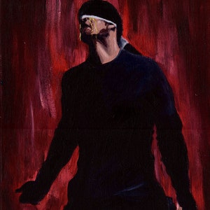Matt Murdock Painting, Comic Art, Daredevil, Original Art, Canvas, Acrylic Painting