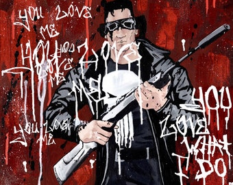 The Punisher Artwork - Original Painting of Frank Castle's Logo - Etsy