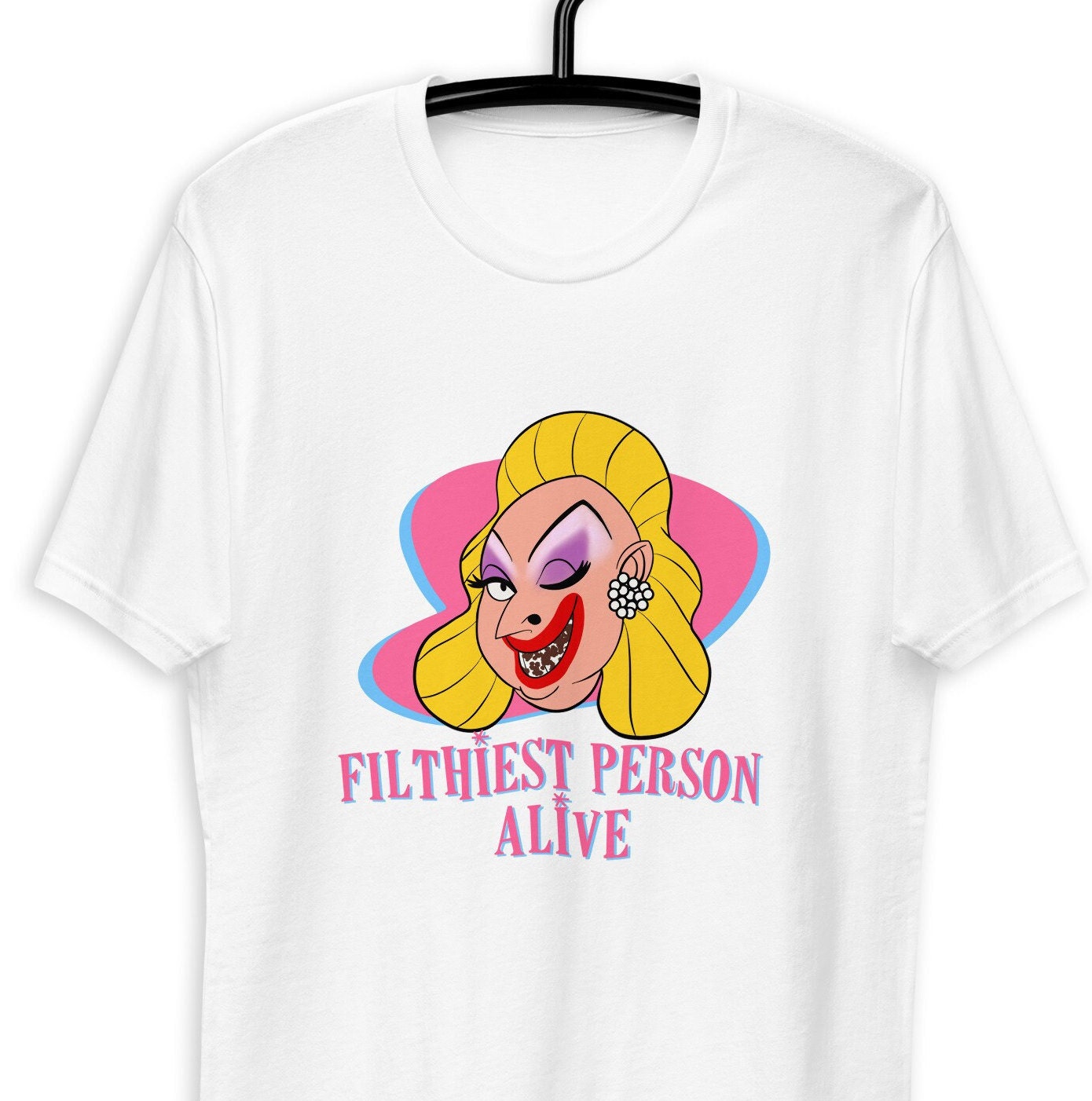T-shirt "Filthiest Person Alive" John Waters Divine - Taille S à 5XL, Multicolore, Neuf