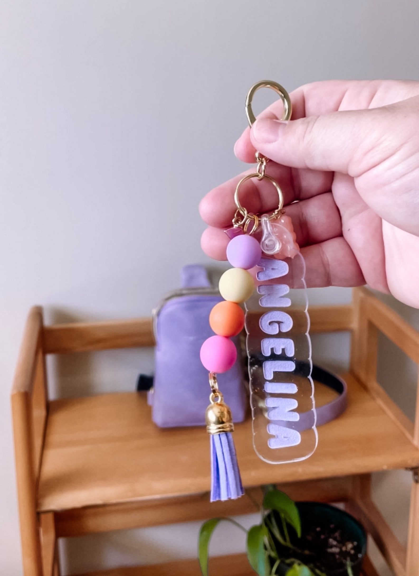 Name Keychain Pastel Keychain Gift for Her Personalized Gift for Her