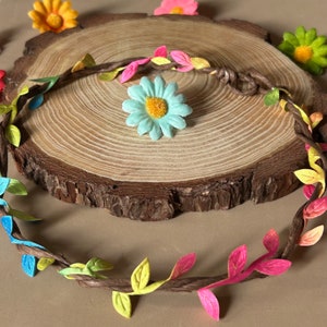 Rainbow flower crown headband, boho rainbow hairband, rainbow crown, floral headband, gay pride month headband crown, rainbow fairy Crown