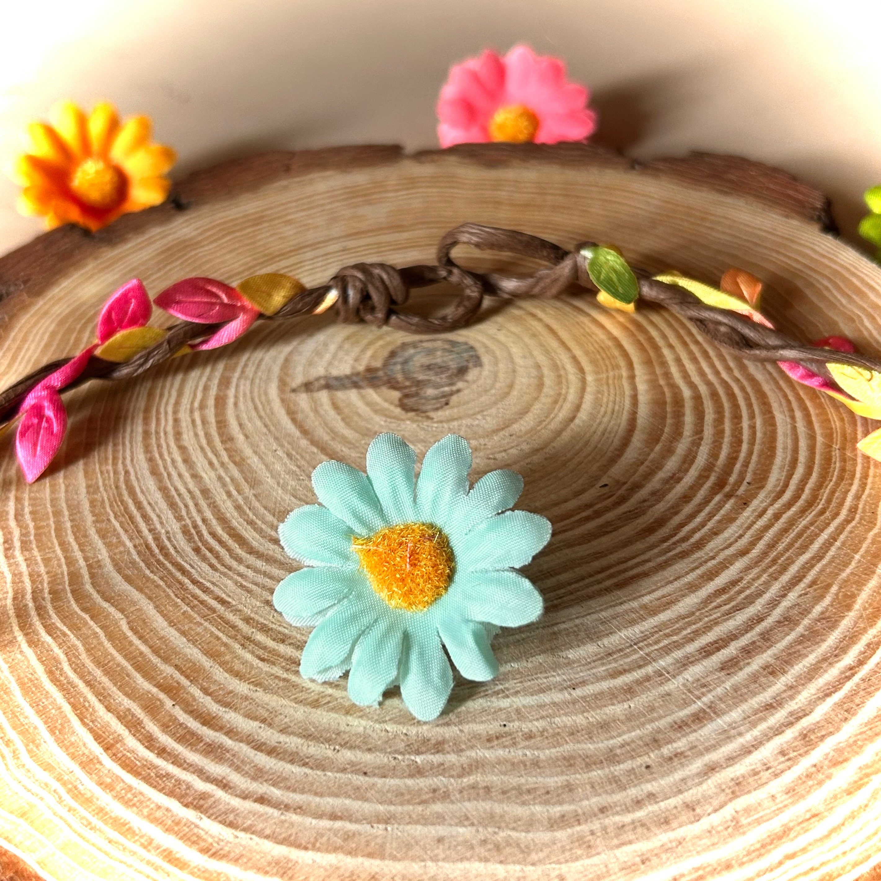 Rainbow Flower Crown Headband, Boho Rainbow Hairband 