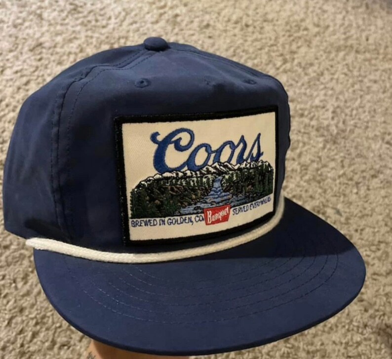 Coors Banquet Blue Landscape Snapback Rope Hat Etsy