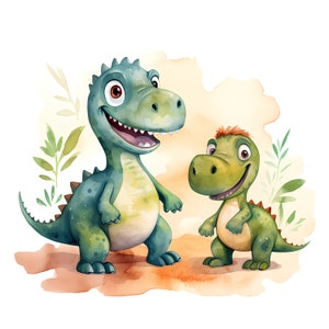Druckbare Wandkunst - Aquarell Dinosaurier - DIY Kinderzimmer Dekor