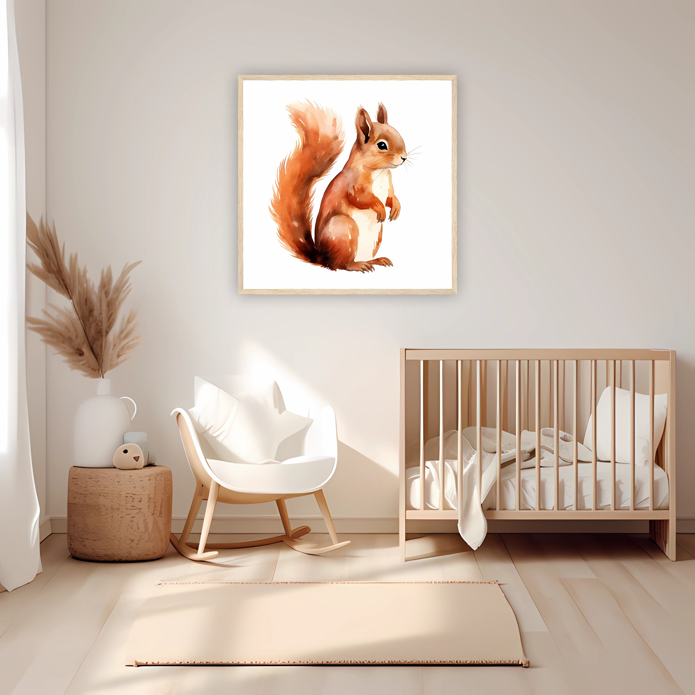 Printable Wall Art Watercolour Red Squirrel DIY Decor - Etsy
