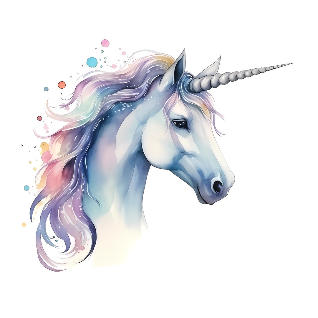 Printable Wall Art - Watercolour Unicorn - DIY Decor - Etsy