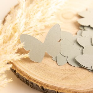 Schmetterlinge | Silber Grau Karton | 3D | Wanddeko | Scrapbooking | Dekoration | Perlmut |