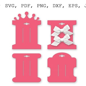 4 Bow display card SVG Bundle bow display SVG Headband display SVG files for Cricut