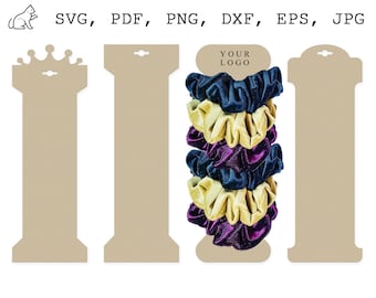 Scrunchies tag 2.7 x 8 bundle Scrunchie card holder SVG Scrunchie tag SVG for Cricut Scrunchies holder SVG