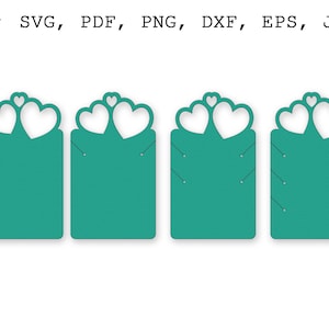 Expositor de joias SVG Pacote cartão de exibição SVG Coração Cartão de joias Arquivos SVG para suporte de cartão de joias Cricut