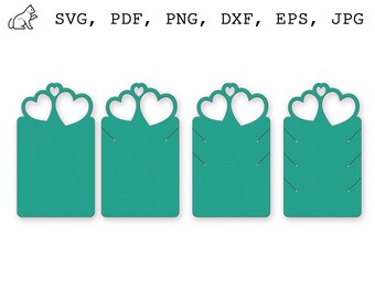 Jewelry display SVG Bundle display card SVG Heart Jewelry card SVG  Files for Cricut Jewelry Card Holder