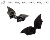 Halloween bow SVG Faux leather bow SVG template Hair bow PNG Hair bow template for Cricut