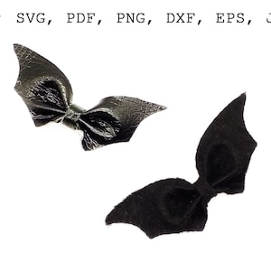 Halloween bow SVG Faux leather bow SVG template Hair bow PNG Hair bow template for Cricut