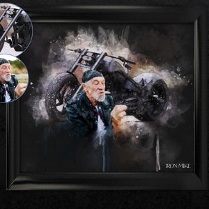 Personalized gift for car guy Custom car drawing digital Car portrait from photo Motorcycle gifts for dad