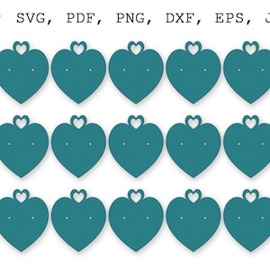 Heart display card SVG Earring card SVG Jewelry display tag SVG Files for Cricut