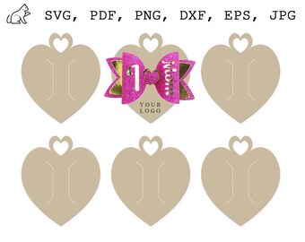 Valentine's Day Bow display card SVG Valentines Day heard bow display SVG Bow display SVG files for Cricut