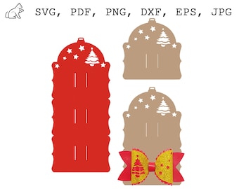 Christmas hair bow display card SVG Bow display template SVG Display cards SVG