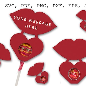 Treat holder SVG Valentines Day Lollipop holder SVG Candy holder SVG bundle Heart candy holder svg