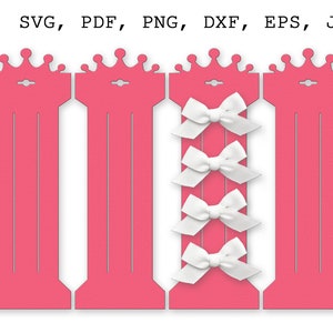 Bow display card SVG Princes Bow display SVG Headband display SVG files for Cricut