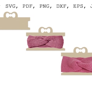 Knitting headband cards SVG Bundle headband display SVG Earwarmer display PNG