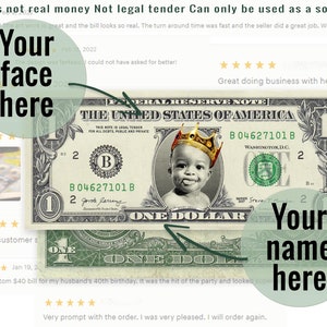 Big one first birthday money Biggie smalls 1er anniversaire dollar digital Notorious one art dollar bill