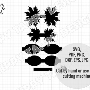 May include: A digital design file for a bow tie with four black bow tie shapes and four black starburst shapes. The design is for cutting by hand or using a cutting machine. The file formats included are SVG, PDF, PNG, DXF, EPS, and JPG.