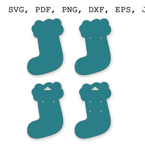 Bundle earrings holder SVG Christmas Earring card PNG Jewelry display tag SVG files for Cricut