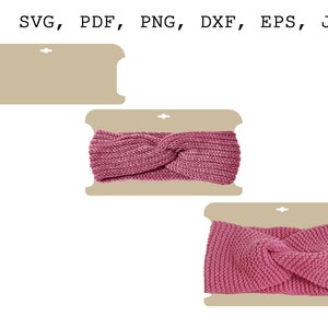 Cartões de tiara de tricô SVG Bundle display de tiara SVG Earwarmer display PNG