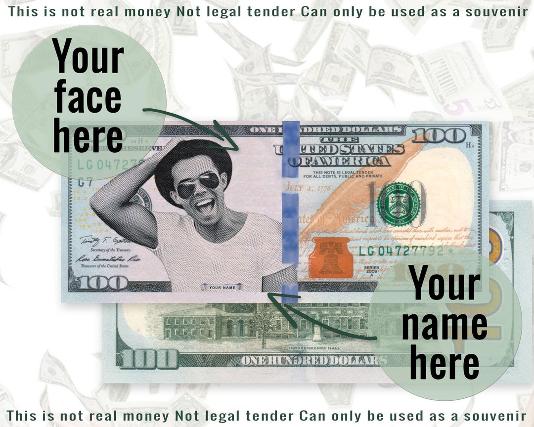 Personalized Dollar Digital Custom Fake Money New Examples Birthday