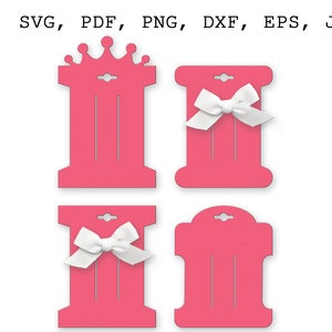 Bow display card SVG Bundle bow display SVG Headband display SVG files for Cricut