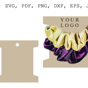 Scrunchie kaarthouder SVG Scrunchie tag SVG voor Cricut Scrunchies houder SVG