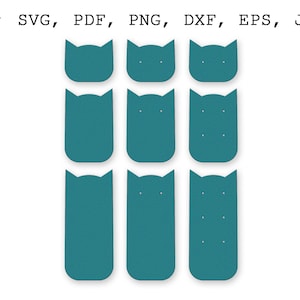 Pacote de suporte de brincos SVG Kitty Brinco cartão PNG etiqueta de exibição de joias arquivos SVG para Cricut